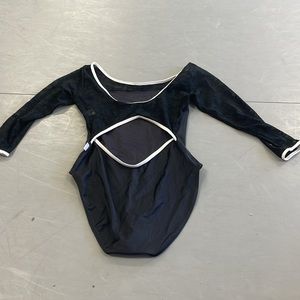 Class In black lace leotard